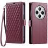 Leather Case For Xiaomi Redmi 14C 5G/14C 4G/14R 5G/Poco C75 4G Rhombus Texture Wallet Stand Phone Cover with Wrist Strap