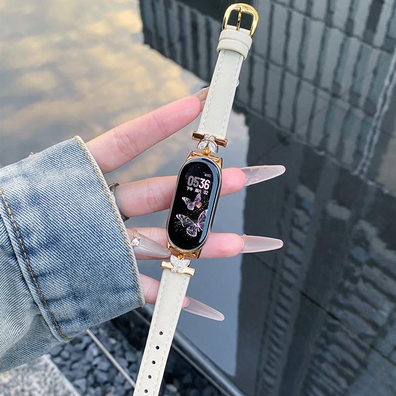 Роскошный кожаный ремешок для браслета Xiaomi Mi Band 9, сменный многоцветный ремешок для браслета Xiaomi mi band 8, браслет Correa