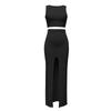 Women's Casual Sleeveless Color Slim-fit Vest Slim Skirt Suit