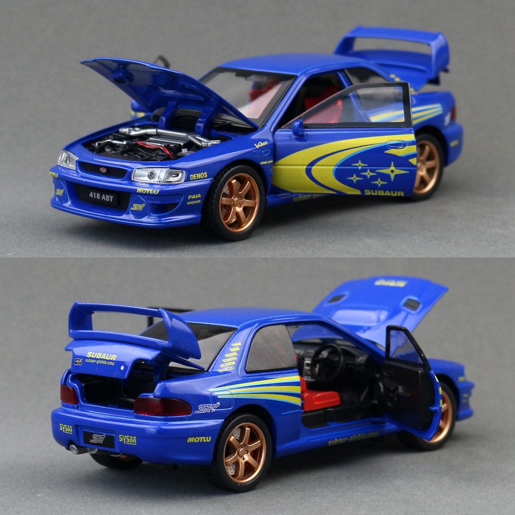 1/32 Subaru Impreza WRX STI Игрушечная Модель Автомобиля Литье под Давлением Металлический Сплав Миниатюра Звук и Свет Коллекция Подарок для Детей Мальчиков Ребенка