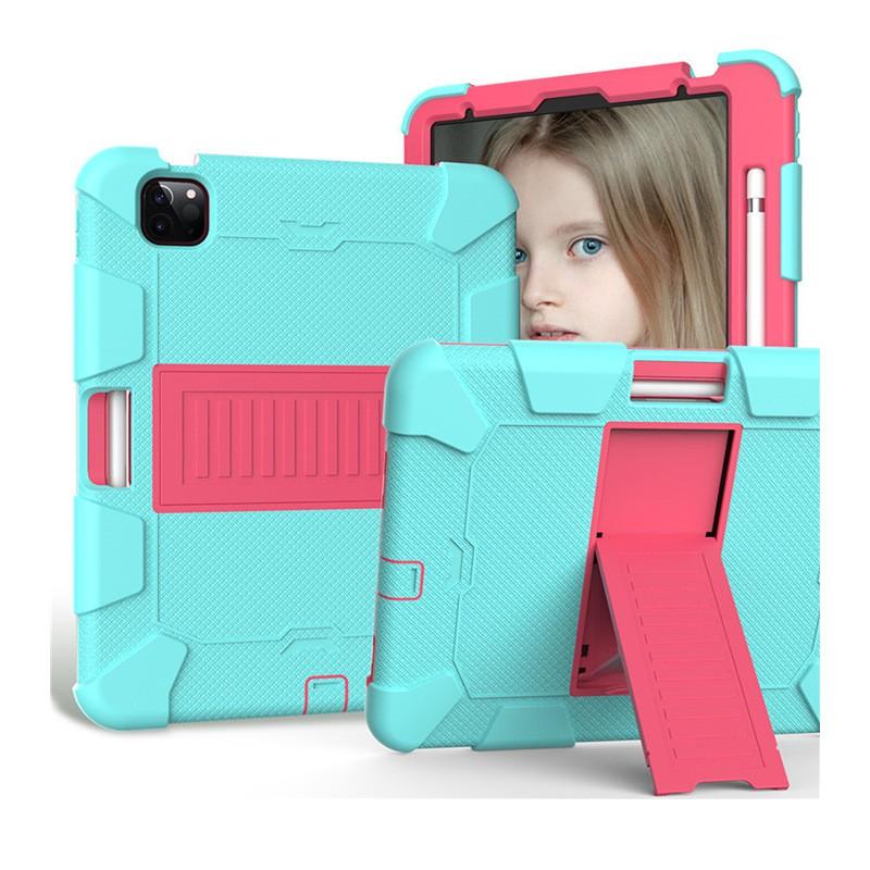 Shockproof Silicone Case With Kickstand IPad Air 4 10.9 Inch 2020 Full Coverage Dual-Tone Design Sleep/Wake Support
