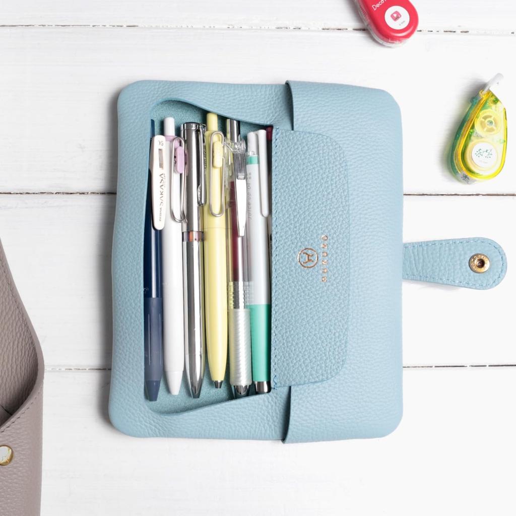 Large Capacity Slim and Elegant Pencil Case with Made of Genuine Leather for Men and Made in Saxophone Case [HUKURO] Tray, Women, Japan,