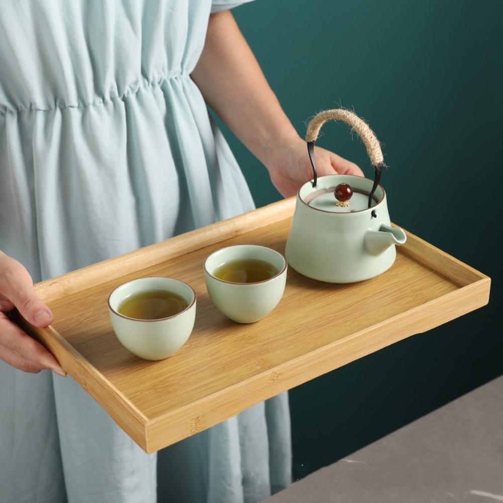 Деревянный бамбуковый поднос, однотонные тарелки для фруктовых закусок, поднос для хлеба, для хранения чая, фруктового хлеба для барбекю