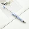 Cute Cream Texture Pen DIY Beadable Pen, Plastic Beaded Black Ink Ballpoint Handmade Style for Students Teens Teachers School Office Supplies