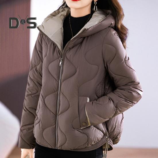Женское зимнее пуховое пальто с подкладкой, ветрозащитное, с капюшоном, длинными рукавами, свободное, утолщенное, с карманами, однотонное, с защитой шеи, застегивающееся на молнию, уличное хлопковое пальто