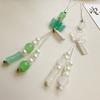 Tassel Detail Chinese-style Pendant Solid Color Mobile Phone Chain Lotus Beaded Key Chains  Daily