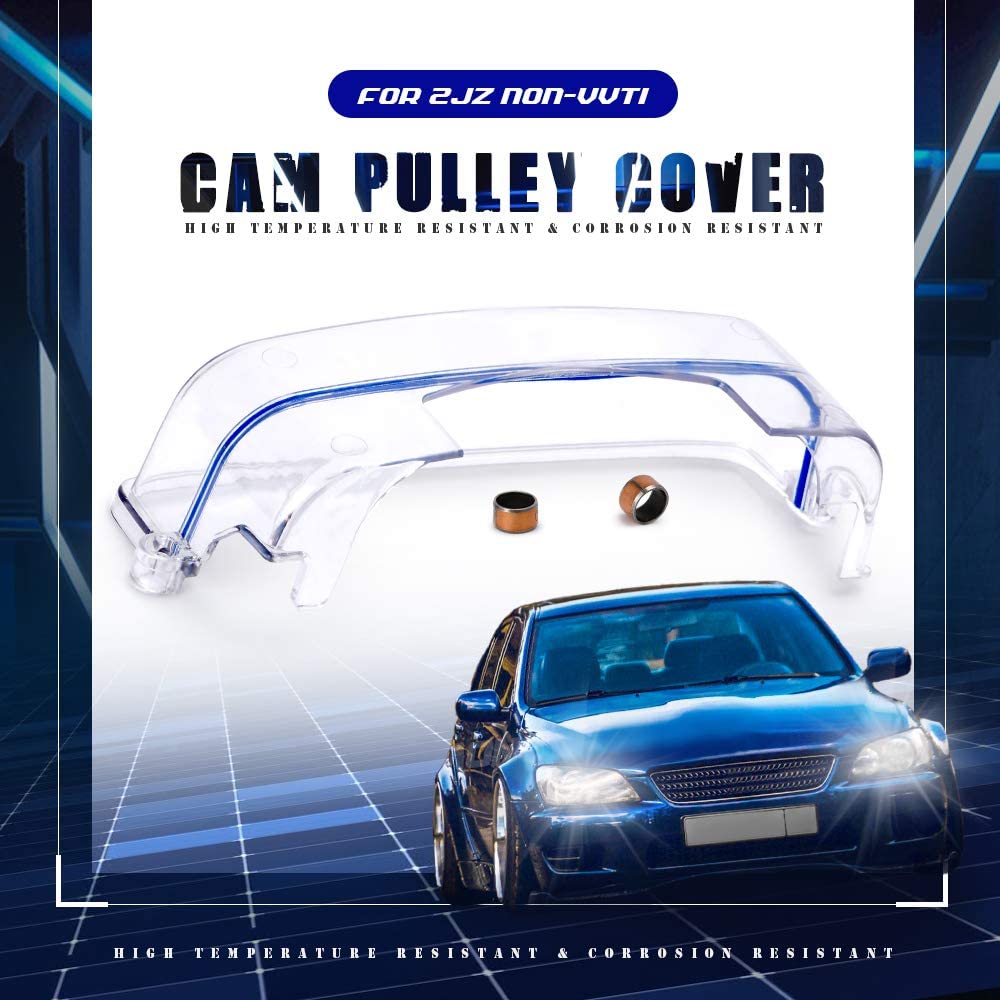 Transparent Clear Cam Gear Timing Belt Pulley Cover For 1992-2005 Toyota Supra 2JZ 2JZGTE Lexus 3.0L