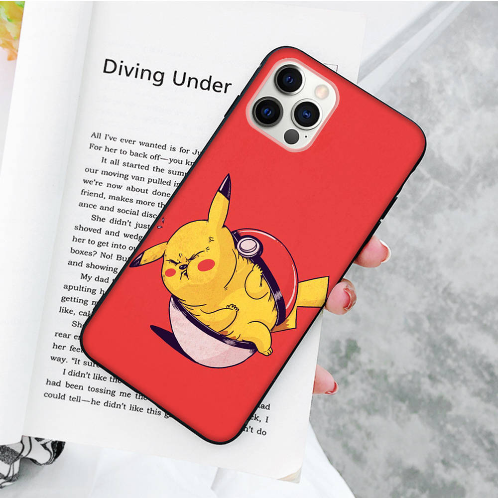 JP37 Pikachu Pokémon Black Soft Case for Xiaomi Poco X6 X4 M5 M6 F5 F6 C65 C55 C50 C51 C40 Pro Redmi 14C A3X 13C 12C 11T 10A 9C Note 7 6 8A Plus
