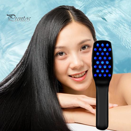 Электрическая расческа для роста волос Профессиональный массажер для кожи головы Красный синий свет Терапия Лечение выпадения волос Портативная электрическая массажная щетка для истонченных волос