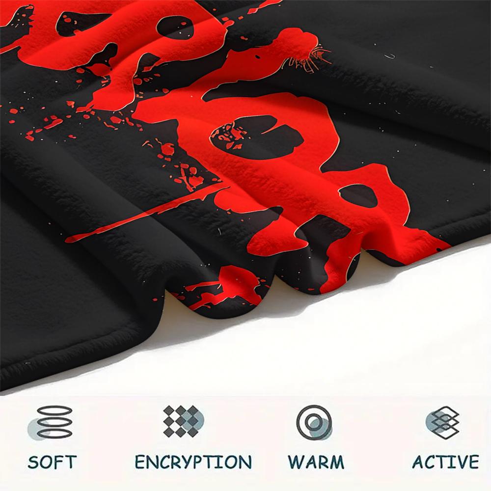 1PC The Warriors Print Flannel Blanket, High quality All Seasons, Home Decor, Warmth and Comfort, Perfect for Christmas Gifts