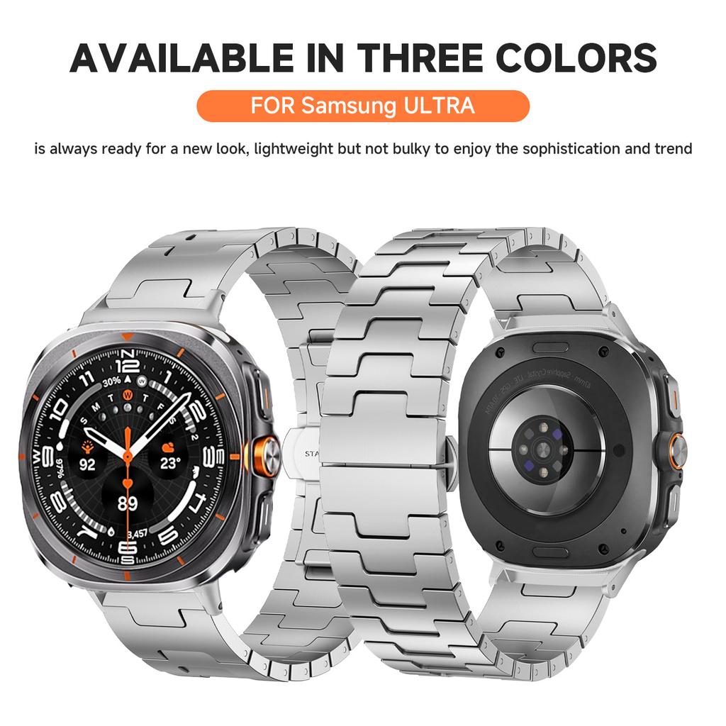 Роскошный титановый ремешок для Samsung Galaxy Watch 8/8 Classic Мужской деловой браслет для Samsung Watch Ultra 47 2025/2025 Металлический ремешок
