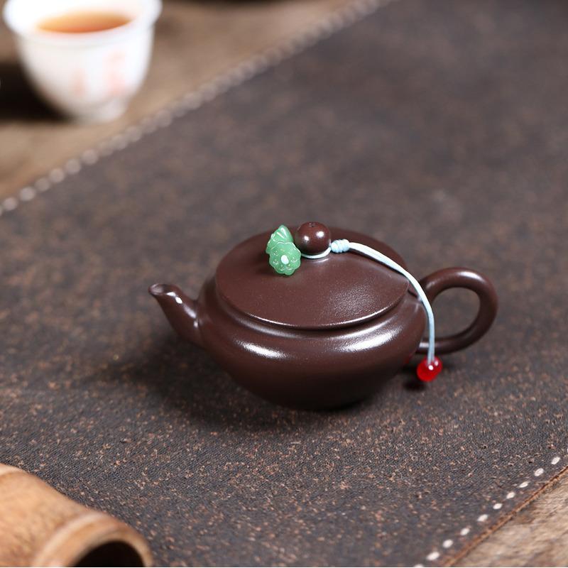 68ml Yixing Purple Clay Teapots Handmade Pot Raw Ore Purple Eggplant Puree Mud Tea Soaking Kettle With Infuser Zisha Tea Set Cha