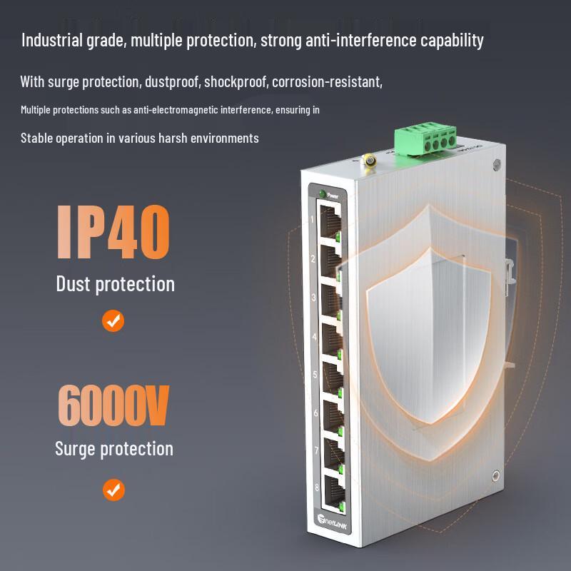 netLINK 8-Port Industrial Gigabit Ethernet Switch