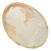 Cameo Brooch K18 Yellow Gold 34.2g Women Used