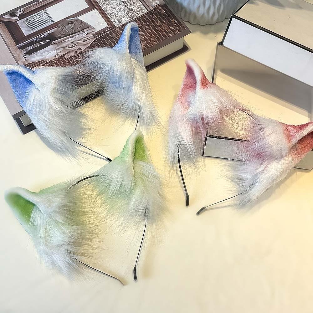 Fluffy Realistic Texture Faux Fur Cat Ears Flexible Handmade Animal Headband  Anime Cosplay