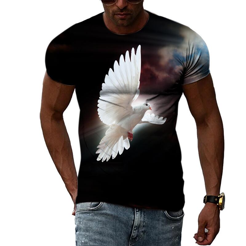 New Summer Fashion Animal Birds Eagle Graphic Men and Women T-shirt 3D Print Hip Hop Tee Personality Round Neck Short Sleeve Top