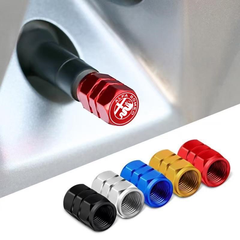 4Pcs Car Tire Valve Cap Aluminum Tire Valve Stems Cap For Alfa Romeo giulia stelvio giulietta 159 147 156 166 Car Accessories rvcr43