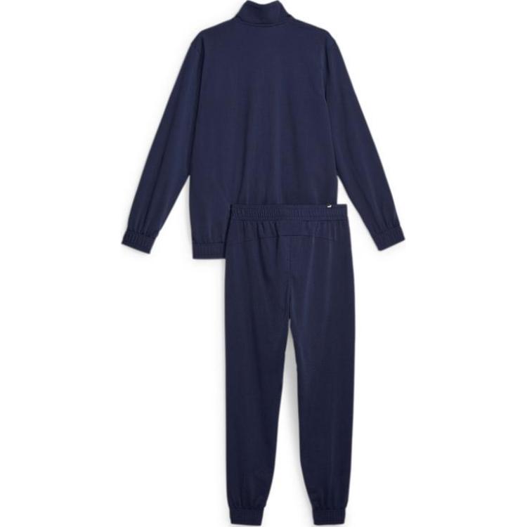 Puma Поликостюм Цветной блок Воротник-стойка Верх на молнии и брюки с манжетами Флисовый Повседневный Спортивный комплект Мужской костюм Темно-синий 678477-06