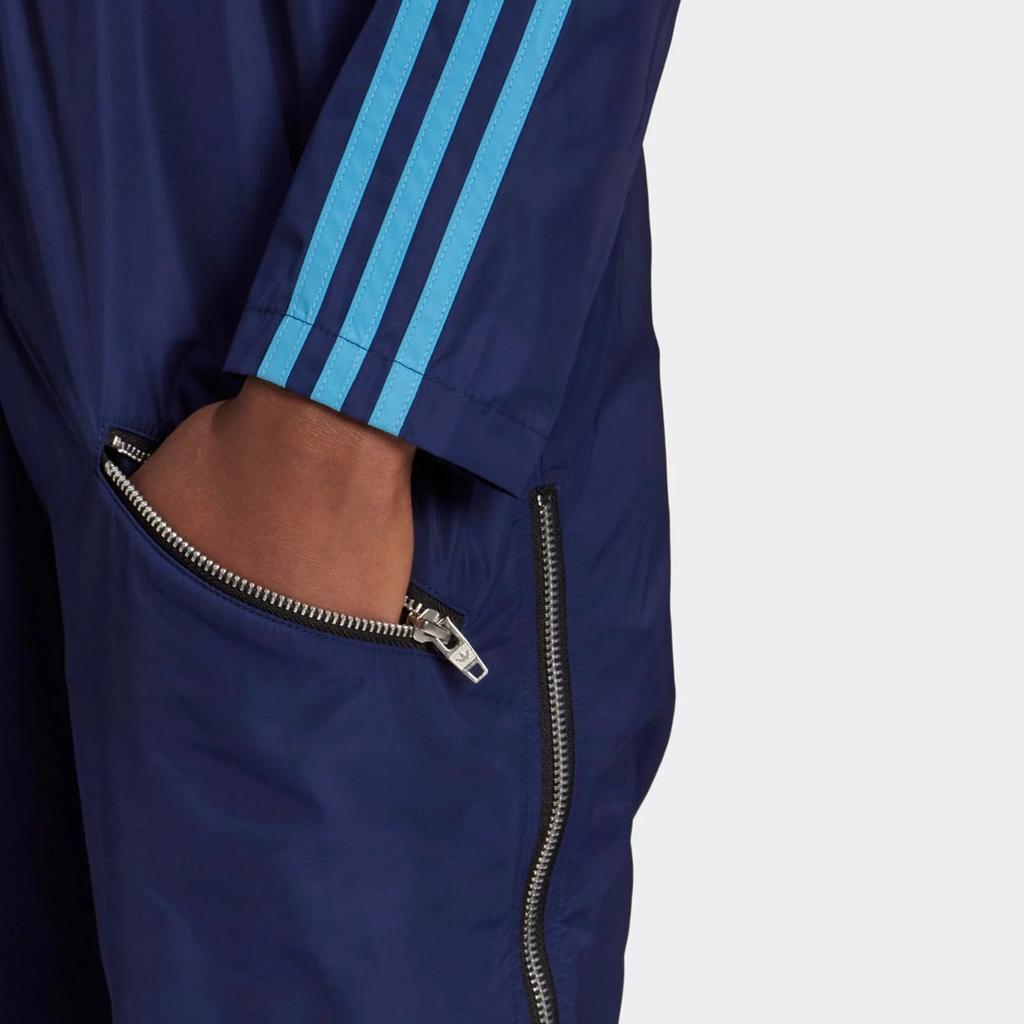 adidas X Lotta Volkova Полосатый удобный повседневный комбинезон на молнии для женщин, темно-синий GE5842