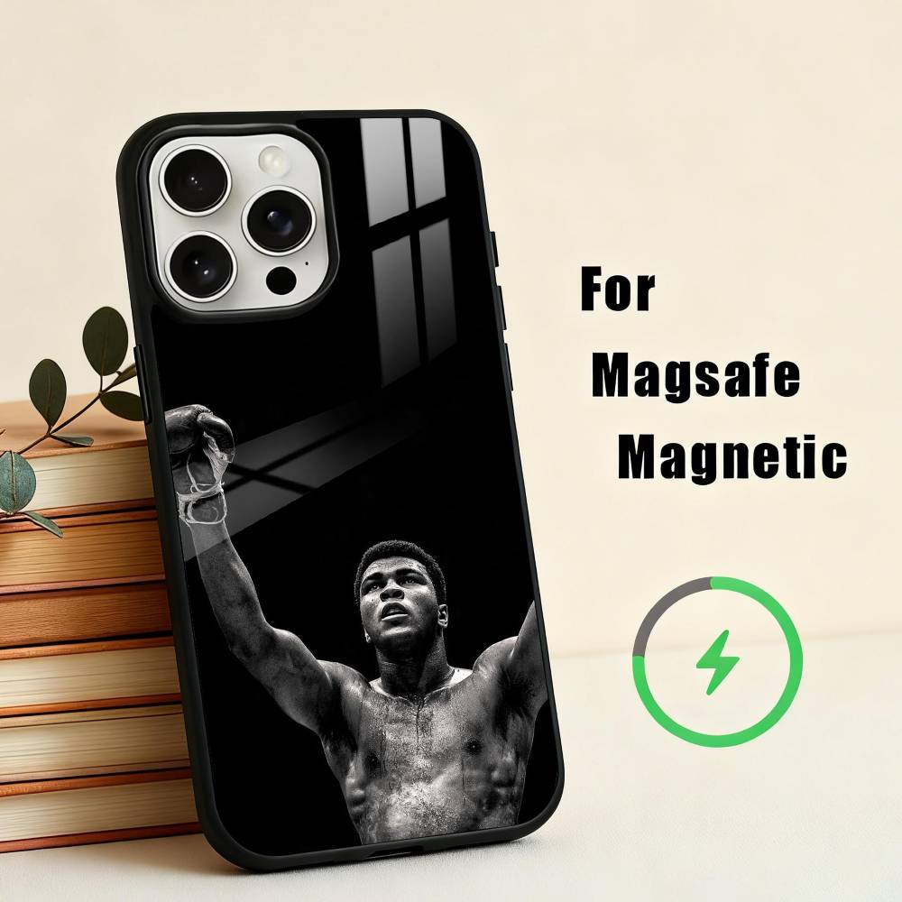 Boxing M-Muhammad A-Ali Phone Case For iPhone17,16,15,14,13,12,11 Plus,For Magnetic Wireless Charge Cover