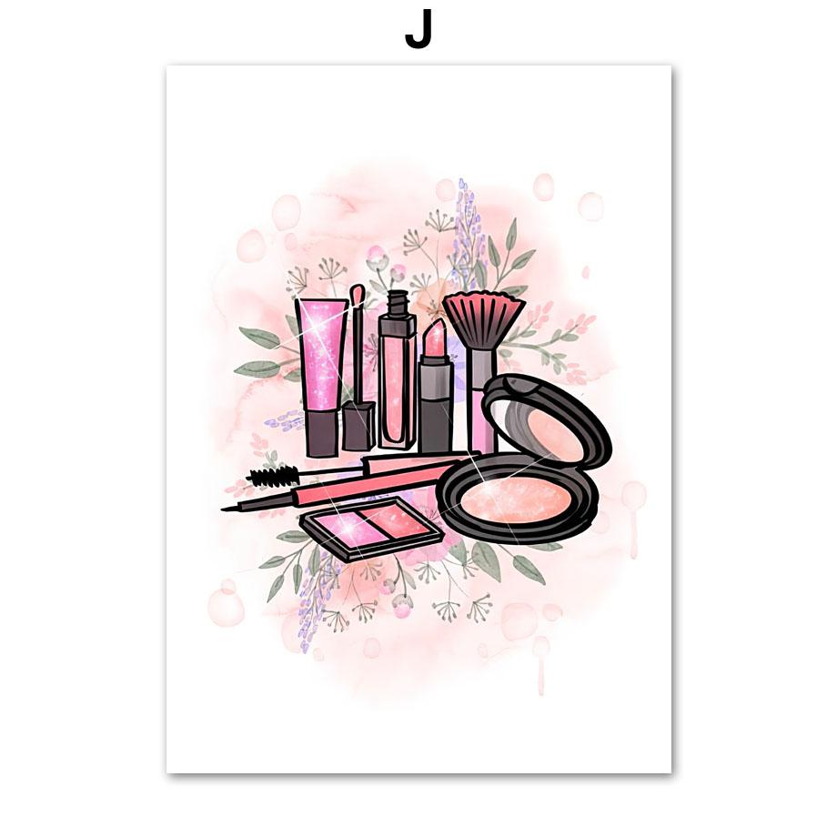 Макияж, красота, ногти, настенный художественный принт, брови, губы, помада, ресницы, холст, картина, скандинавский постер, бар, модная вечеринка, домашний декор