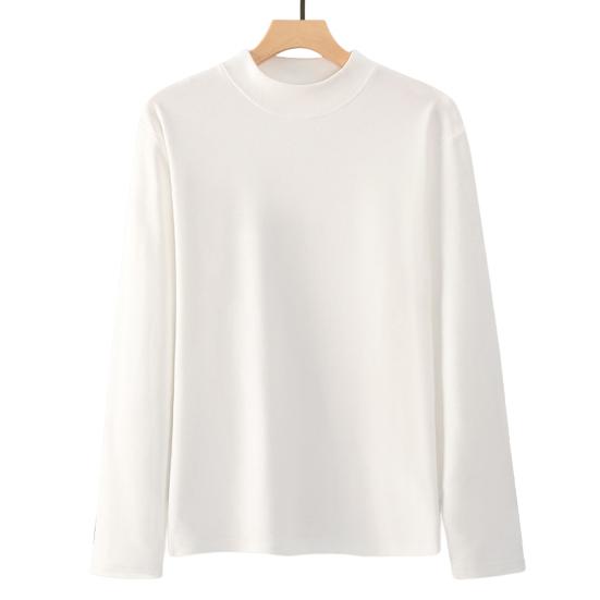 Thermal Shirt Men Women Long Sleeve Round Neck Thickened T-shirt Warm Casual Tee Pullover for Autumn Winter Outdoors Daily Wear