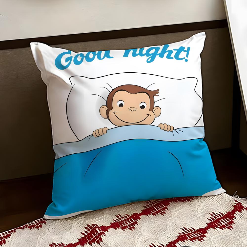 Anime CCurious GGeorge Cushion Cover Reversible Soft Durable Pillow Cover Home Car MultiScene Use for Daily Comfort
