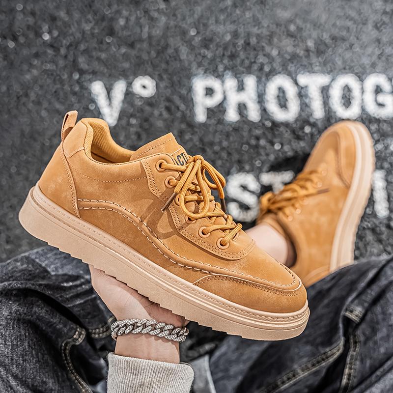 Мужская обувь Ретро Скейтбординг Увеличенная высота Низкий верх Спортивная обувь для ходьбы для мужчин Модная Осень Модная на толстой подошве Повседневная