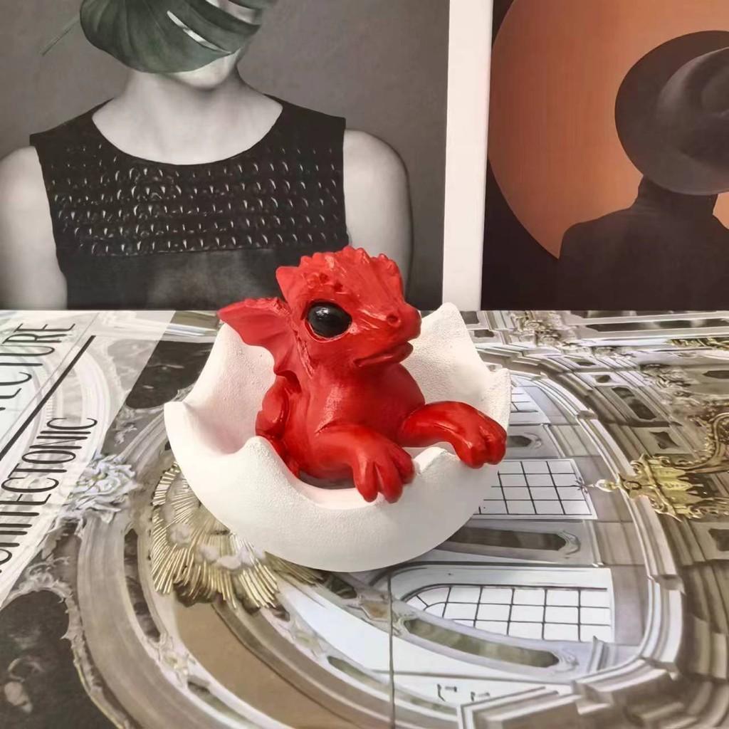 Милый Детеныш Дракона Вылупляющийся Яичная Скорлупа Декоративная Полимерная Поделка Для Современного Домашнего Декора