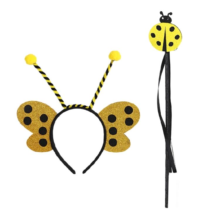 2Pieces Bumble Bees Costume Kit for Kids Adult Honeybee Costume Honeybee Headband for Halloween Cosplay Party Props
