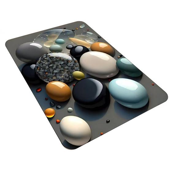 Yousheng 3D Оптическая иллюзия Ковер Галька Камень Визуальная иллюзия Придверный коврик Нескользящий Водопоглощающий Напольный коврик для ванной комнаты Спальни Гостиной Прихожей