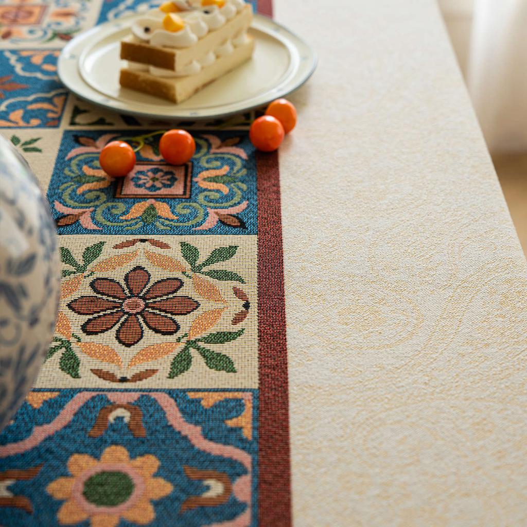 Thick Cotton Linen American Country Farmhouse Style Rectangular Tablecloth