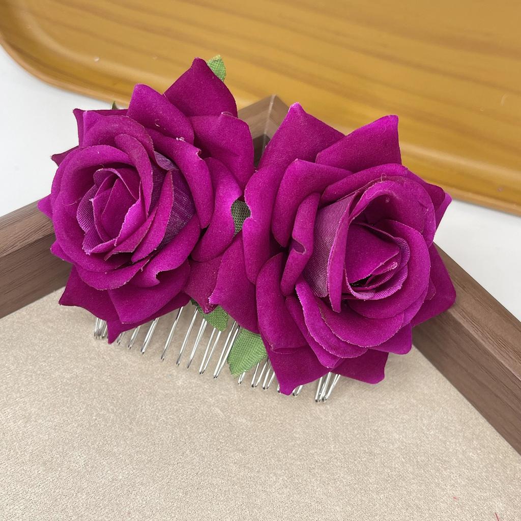 Новая Свадебная Искусственная Роза Цветок Заколка для Волос Бархатная Ткань Гребень для Волос Женские Свадебные Аксессуары для Вечеринки Подружек Невест Заколка для Волос Ювелирные Изделия