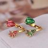 Topaz Dragon Ring Adjustable Gothic Dragon Open Ring Brass Gold Plated Finger Ring for Women Men