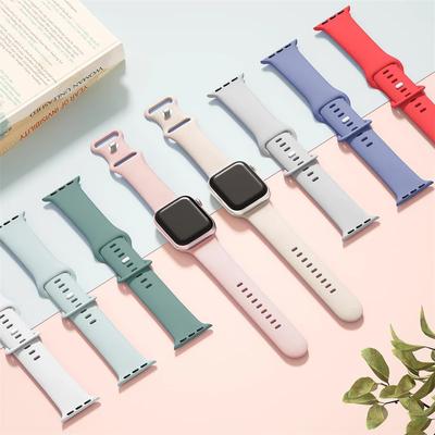 Силиконовый ремешок для Apple Watch 45 мм 44 мм 41 мм 42 мм 40 мм 49 мм 38 мм correa браслет iWatch series 9 8 5 4 3 8 6 SE 7 Ultra 2