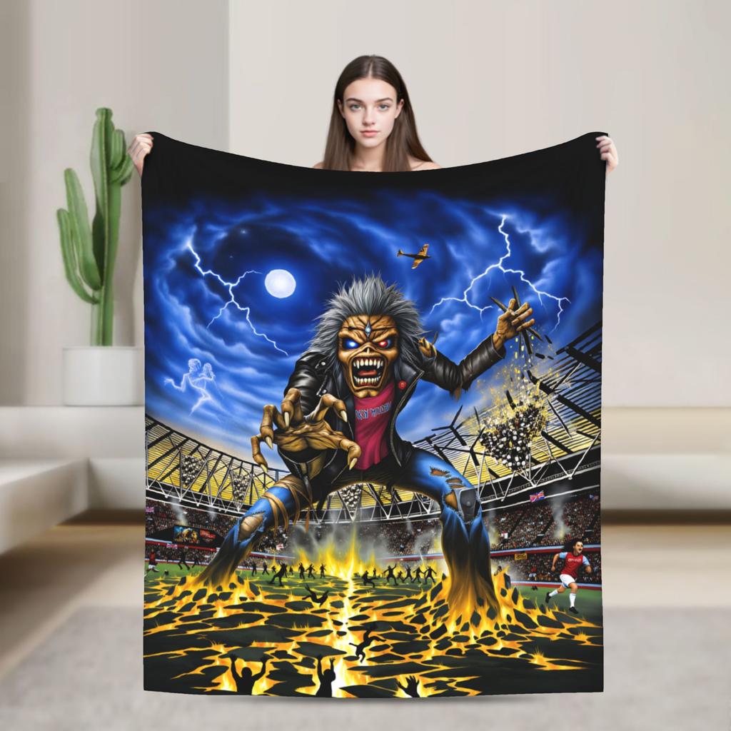 Merry Christmas Blanket I-Iron M-Maidens Tour 2025 Super Soft Plush Throw Blanket For Outdoor Flannel Bedspread Bed Cover