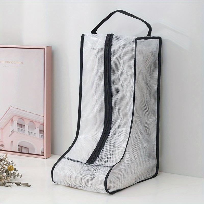 1pc Transparent Shoe Storage Bag, Mesh Long Boots Dustproof Bag