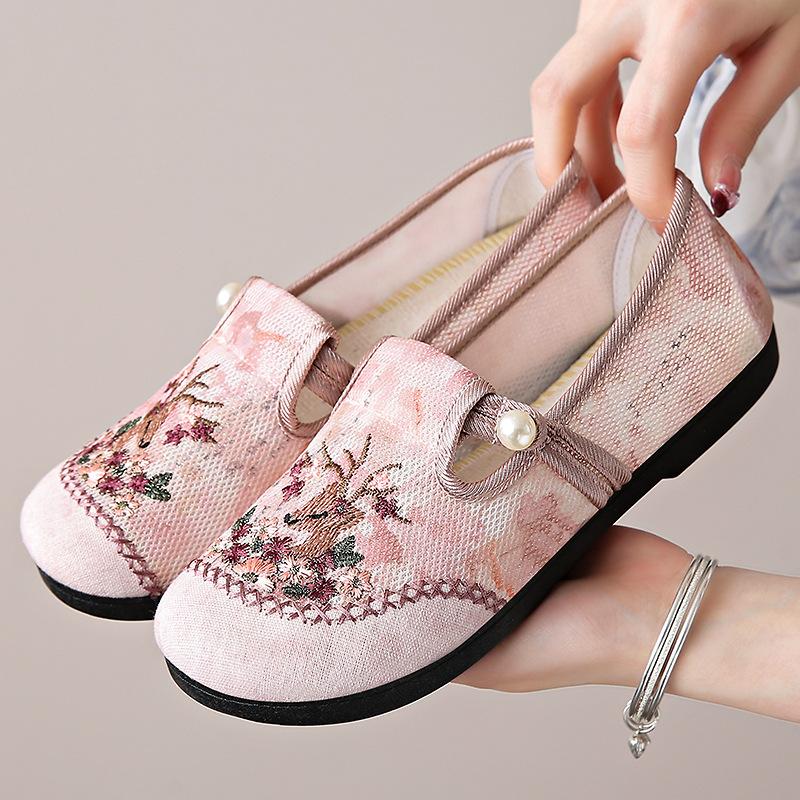 Обувь женская летняя удобная дышащая тканевая обувь на одной педали туфли Ханфу домашняя обувь носить антикварная повседневная обувь