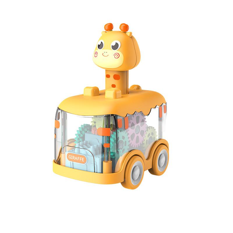 Baby Toy Press and Go Gear Car Toy for Toddlers 1 2 3 Years Old Light Up Toy Inertial Car Birthday Gifts for Kids Boys and Girls