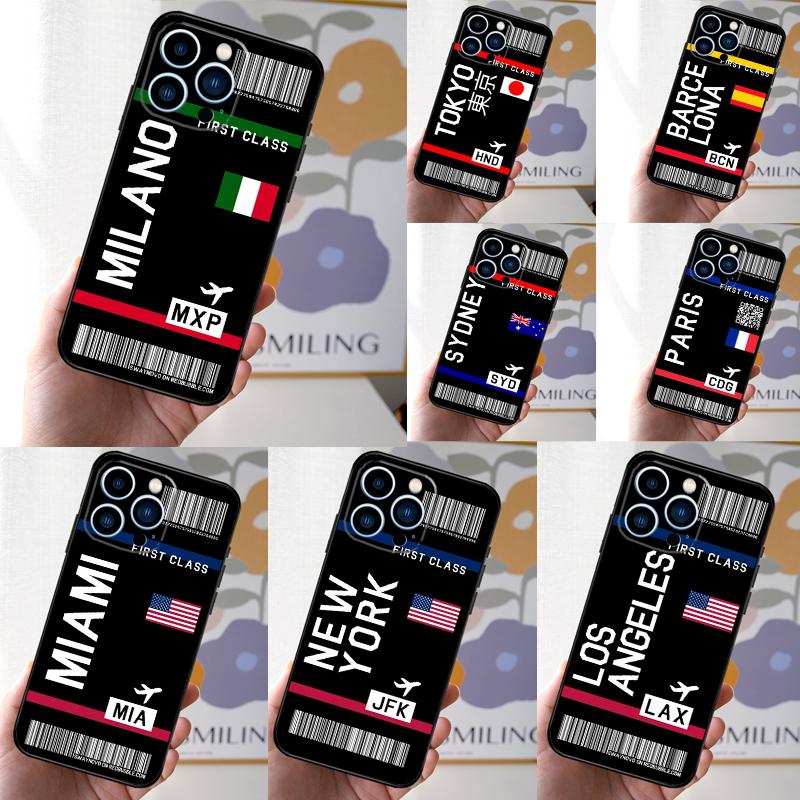 Посадочный талон Билет на самолет Чехол для телефона Для iPhone 16 15 11 13 12 14 Pro Max Mini X XR XS 7 8 Plus Мягкий чехол