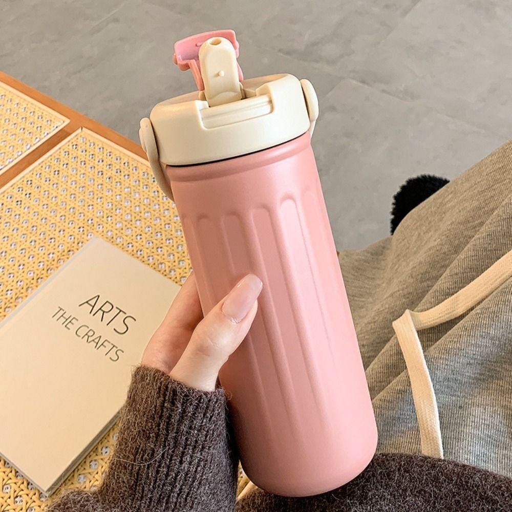 Термос из нержавеющей стали с изоляцией или охлаждением 500 мл, чашка для путешествий с трубочкой, для офиса