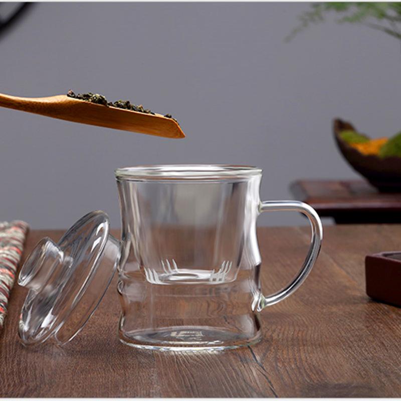 350ML Household Teaware Clear Glass Teacup for Stove Heat Resistant High Temperature Explosion Proof Tea Infuser Green Tea Cups