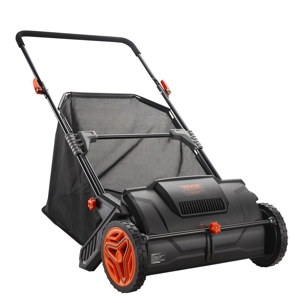 Push Lawn Sweeper, 21-inch Leaf & Grass Collector, Strong Rubber Wheels & Heavy Duty Thickened Steel Durable to Use with Large Capacity 3.5 cu. ft.