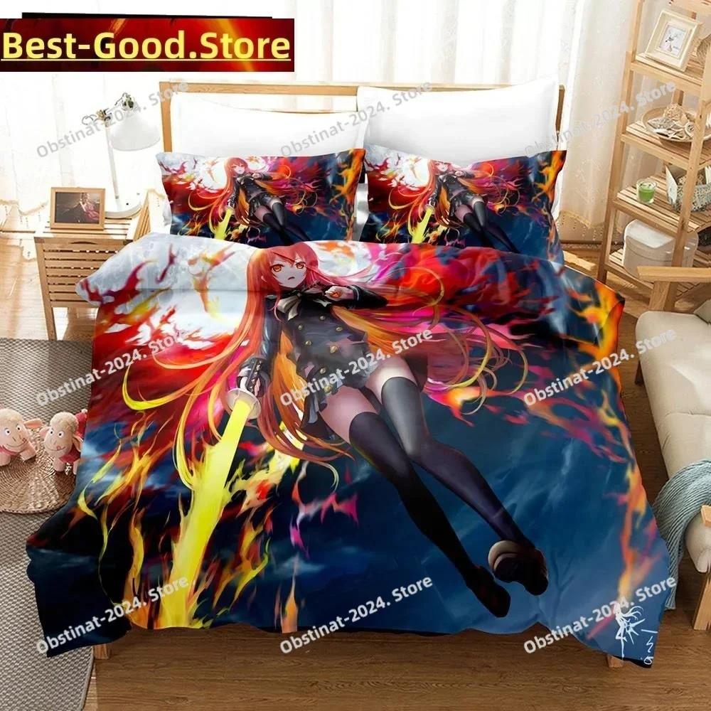Kawaii Girl Cartoon Shakugan No Shana Bedding Set Printed single Comforter Duvet Cover Pillow Case 3 Pieces Kids Adult Size
