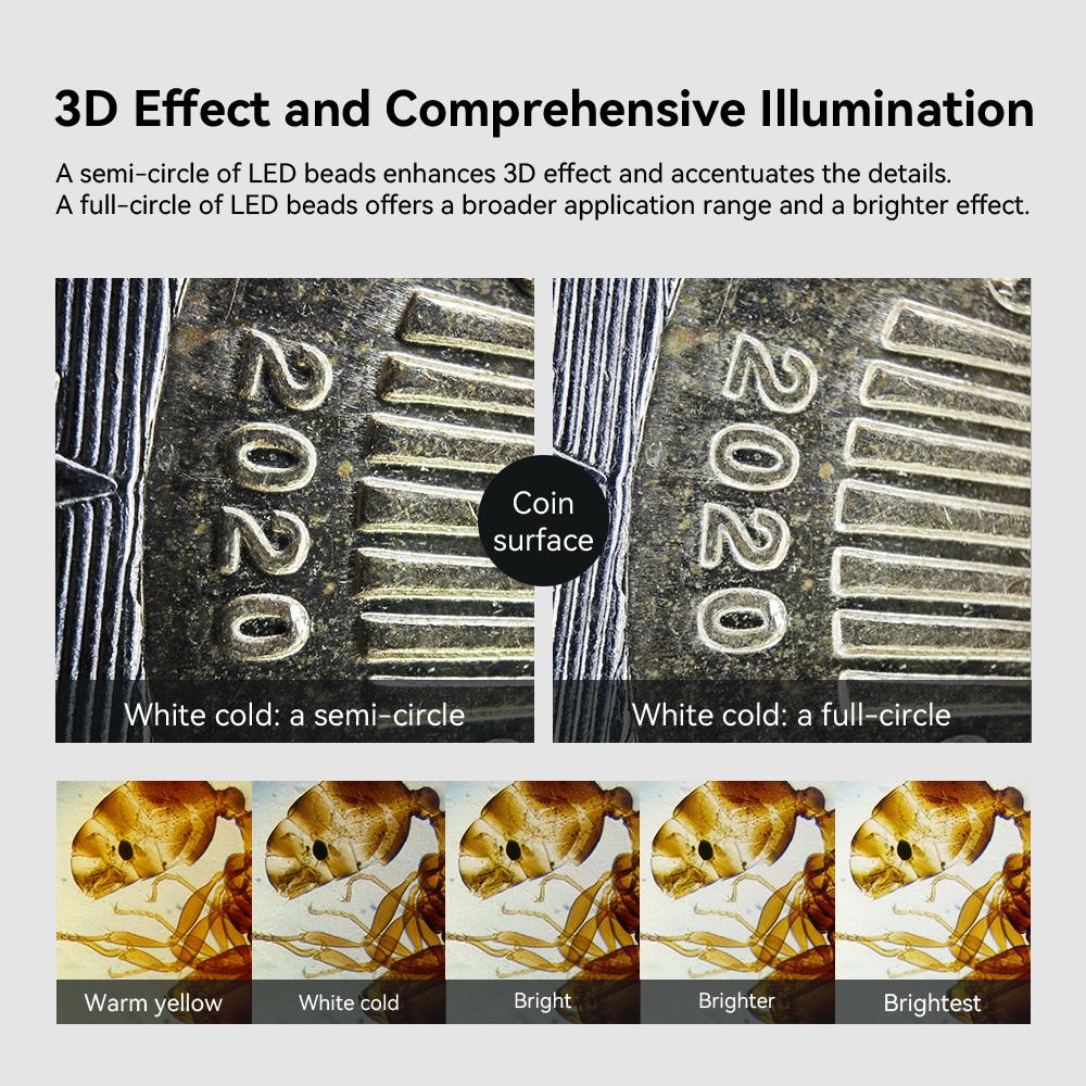 APEXEL APL-MS150 150X Mobile Phone Microscope Lens with LED/ UV Lights Built-in CPL Filter Battery