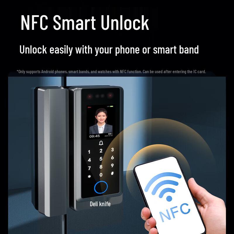 Deli AL130 Smart Glass Door Access Control & Time Attendance System CN plug (adapter included)