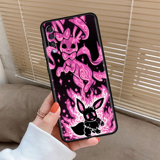 Силиконовый чехол для Samsung Galaxy A50 A70 A12 A30 A02s A03 A10 A22 A23 A40, черный мягкий чехол Pokemon Eevee Elf