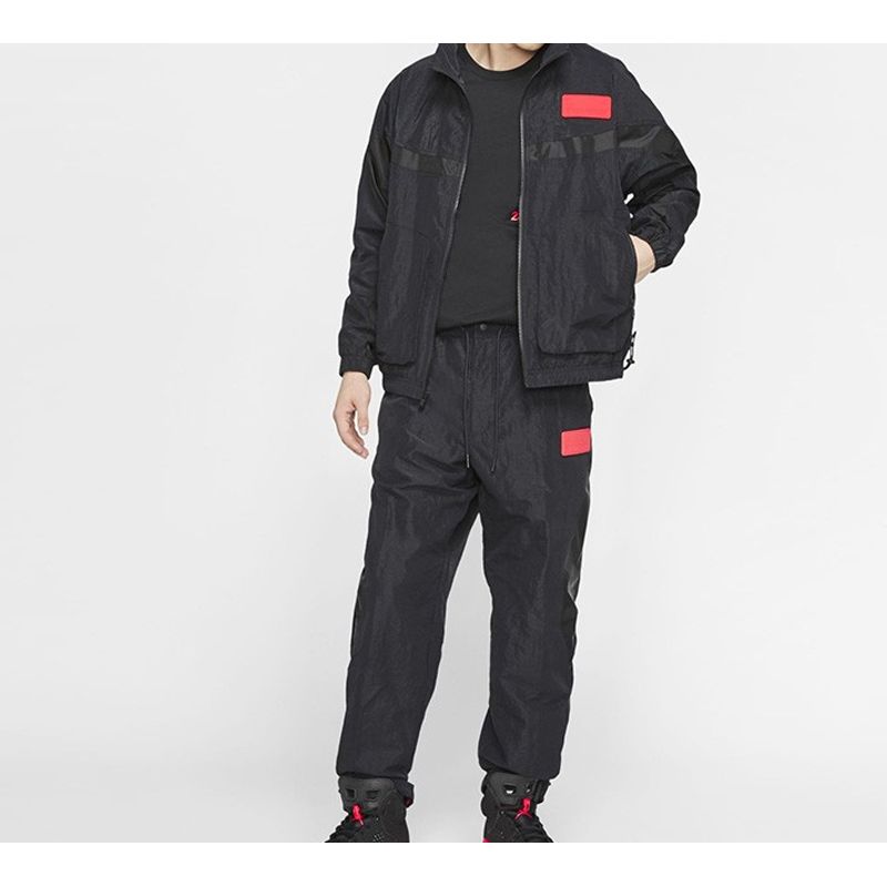 Jordan 23 Engineered Rubber Patch Свободная куртка с воротником-стойкой Мужские куртки Черные CN4579-010