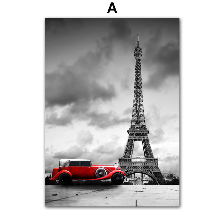 Настенная картина на холсте, черно-белое Парижское полотенце, красная роза, туфли на высоком каблуке для девочек, декор для гостиной, постеры и принты, настенные панно