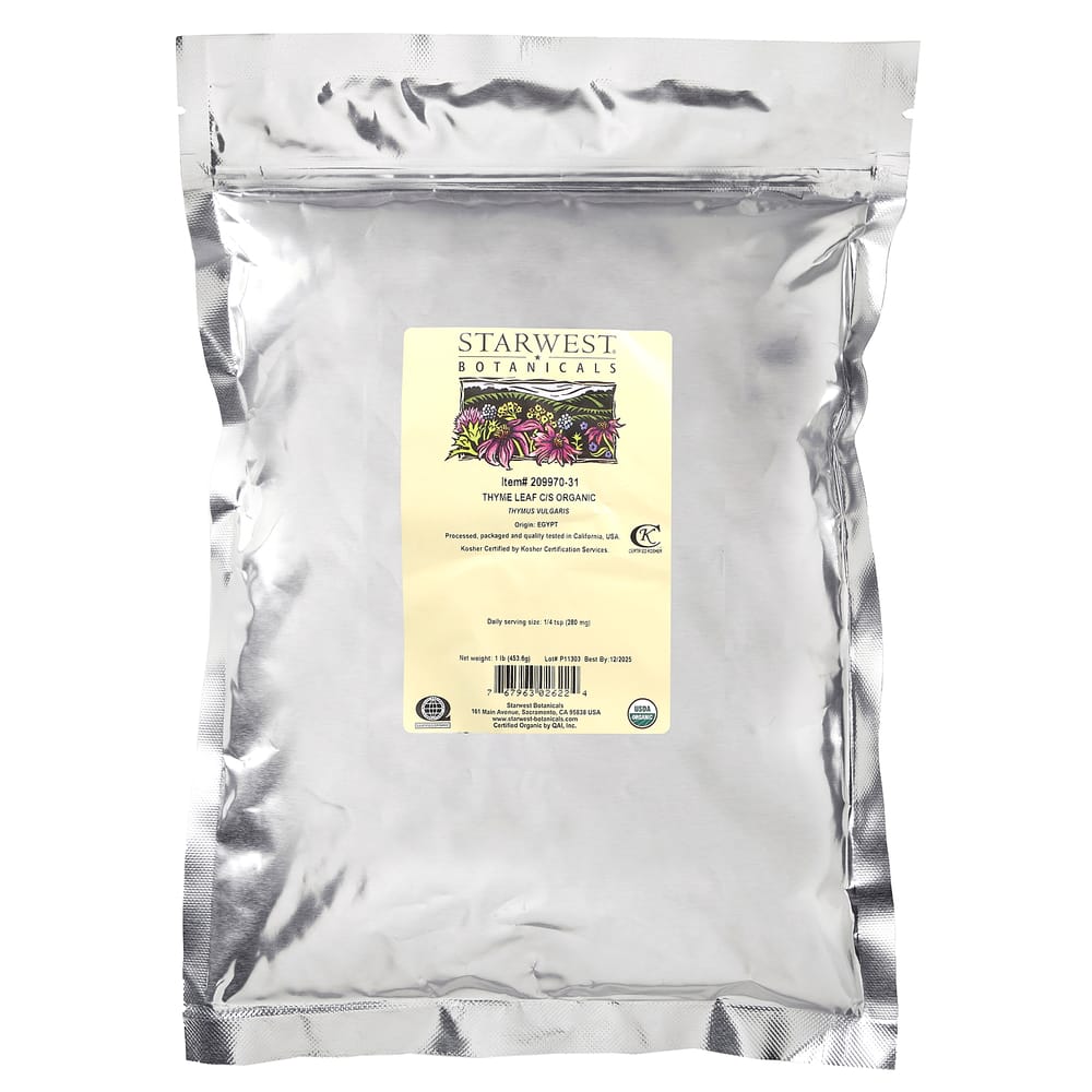 Starwest Botanicals Тимьян Лист Резаный и Просеянный 453,6 г (1 фунт)
